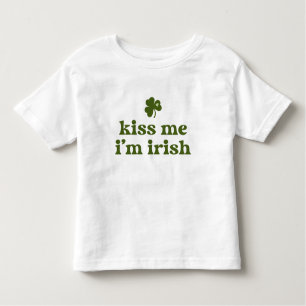Kiss me Ik ben Irish St. Patrick's Day Green Shamr Kinder Shirts