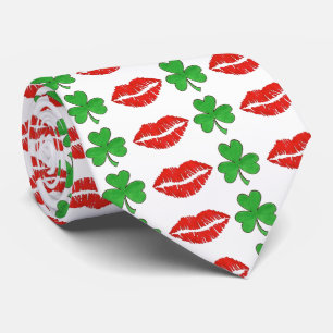 Kiss me Ik ben Irish St. Patrick's Day Shamrock Li Stropdas