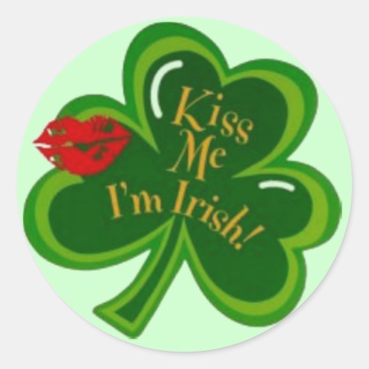 Kiss me Ik ben Irish Sticker (Voorkant)