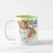 Kiss Me Ik ben Welsh - Corgi Saint Patrick's Day M