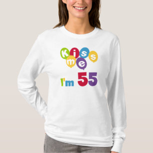 Kiss Me I'm 55 Anniversaire Tshirts et cadeaux