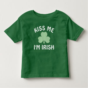 Kiss me Im Irish Green Shamrock St Patricks Day Kinder Shirts