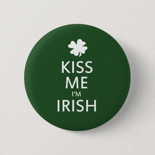 Kiss me Im Irish Ronde Button 5,7 Cm (Voorkant)