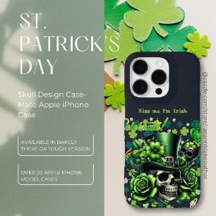 "Kiss Me I'm Irish" Skull iPhone Case-Mate Hoesje