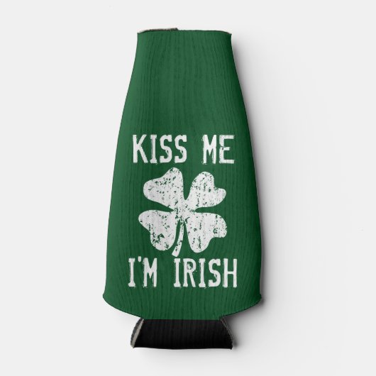 KISS ME I'M IRISH St Patricks Day flessenkoelers Flesjeskoeler (Voorkant)