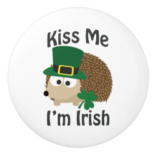 Kiss me Im Irish St Patricks Day Hedégel Keramische Knop