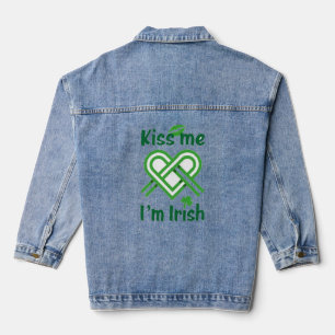 Kiss Me I'm Irish: St. Patrick's Day Shirten, Gesc Denim Jacket