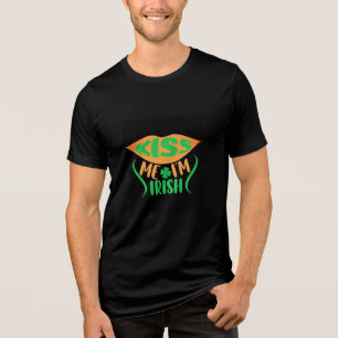 Kiss Me I'm Irish: St. Patrick's Day Shirten, Gesc Tri-Blend Shirt