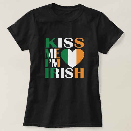 Kiss Me I'm Irish T-Shirt Saint Patrick Day (Design voorkant)