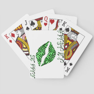 Kiss Me I'm Irish Zebra Afdrukken Pokerkaarten