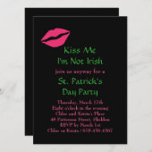Kiss Me I'm Not Irish Party Invitation - noir (Devant / Derrière)