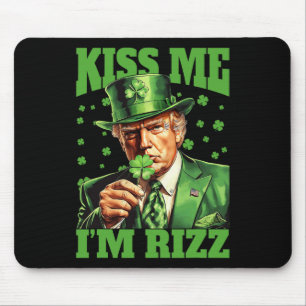 Kiss Me I'm Rizz Trump St Patrick's Day Ierse gelu Muismat