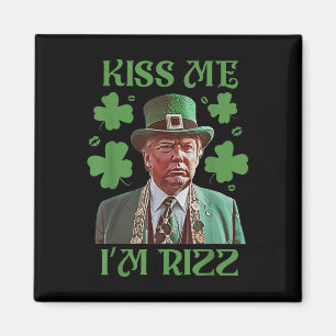 Kiss Me In Rizz Grappig Trump St Patricks Day Iers Magneet