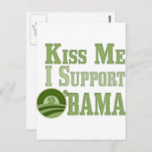Kiss Me Irish Obama Briefkaart (Voorkant / Achterkant)