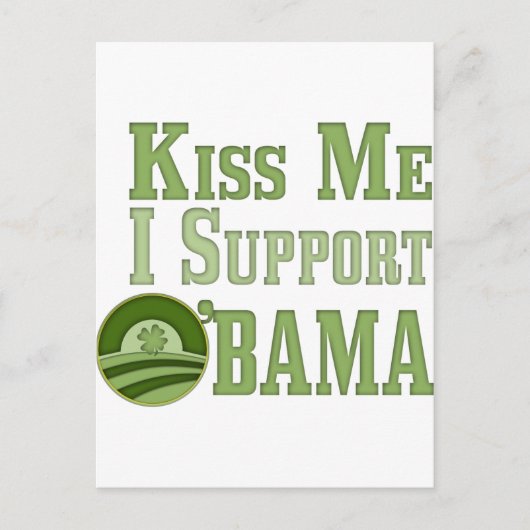Kiss Me Irish Obama Briefkaart (Voorkant)