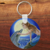 Kiss Me Mermaid en Dolphin Fantasy sleutelhanger (Voorkant)