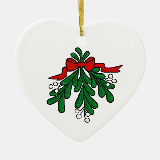 Kiss me Morse Code Mistletoe Xmas Ornament (Voorkant)