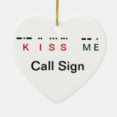 Kiss me Morse Code Mistletoe Xmas Ornament (Achterkant)