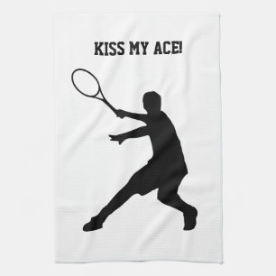 Kiss My Ace grappige keukenhanddoek voor tennisspe