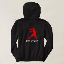 Kiss My Ace Grappige tennis hoodie voor mannen en