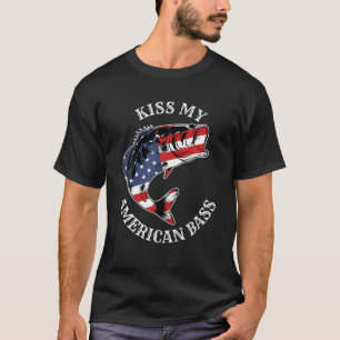 Kiss My American Bass - Funny Vist Rednek Patr T-shirt