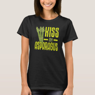 Kiss My Asparagus Garden Vegetable Vegetarian Vega T-shirt