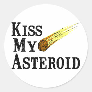 Kiss My Asteroid Ronde Sticker