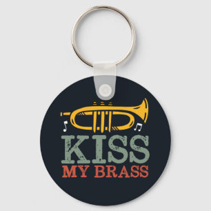 Kiss My Brass Funny Trumpet Player Puns Sleutelhanger