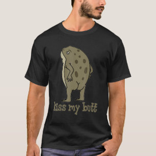 Kiss My Butt Green Frog Mannen Women T-shirt