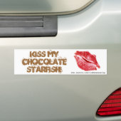 KISS MY CHOCOLAATE STARFISH Bumpersticker (Op auto)