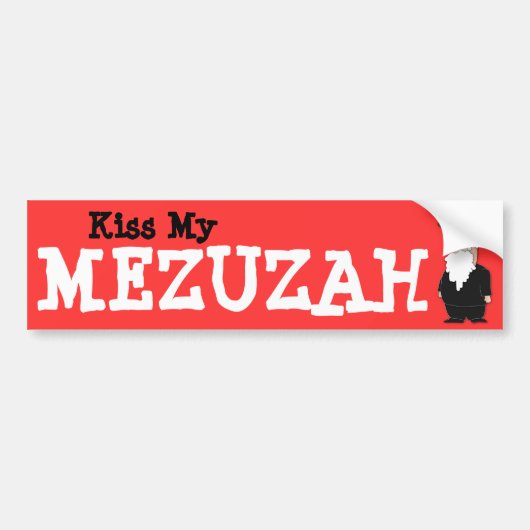 Kiss my Mezuzah Bumpersticker (Voorkant)