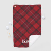 Kiss My Putt Cheeky Dachshund Plaid Golf Serviette (En situation)