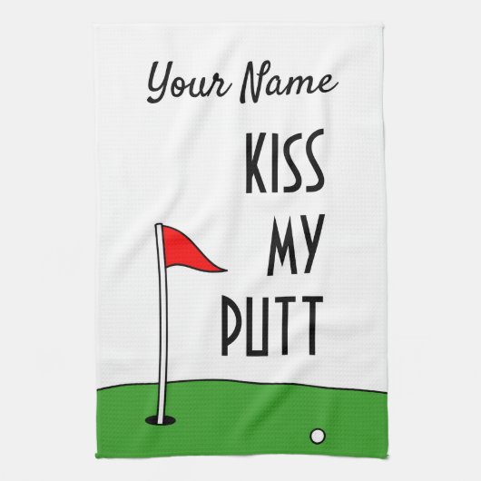 Kiss My Putt drôle serviette de cuisine cadeau pou (Vertical)