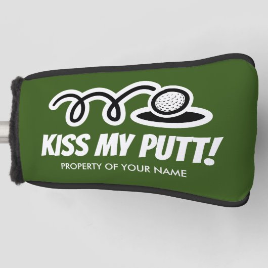 Kiss My Putt Funny, aangepast cadeau voor golfafde Golfheadcover (Voorkant)