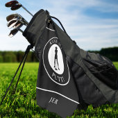 Kiss My Putt Funny Golfer Humor Silhouette Black Golfhanddoek