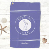 Kiss My Putt Funny Lady Golfer Pro Periwinkle Blue Golfhanddoek