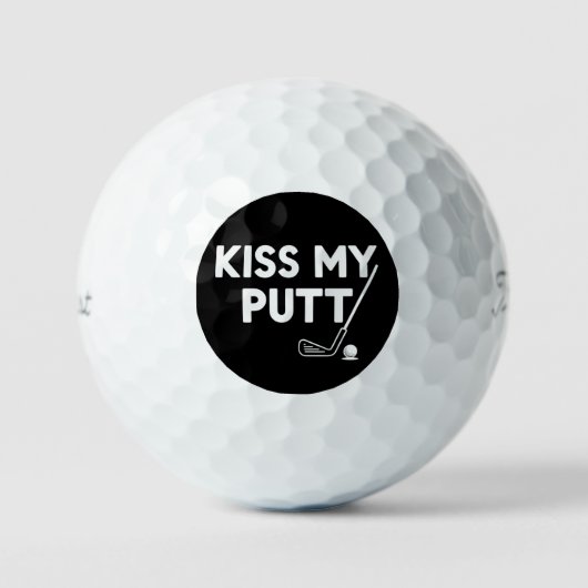Kiss My Putt Golf Funny Jokes Sarcastic Golfer Golfballen (Voorkant)
