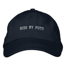 'Kiss My Putt' Playful Dad Golf Style Funny Sporty Geborduurde Pet