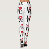 Kiss of Love Modern Red Lips Leggings (Dos)