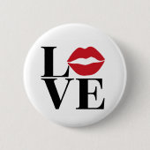 Kiss of Love: Red Lips Edition Modern Pin Button (Voorkant)