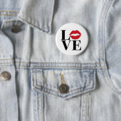 Kiss of Love: Red Lips Edition Modern Pin Button (In situ)