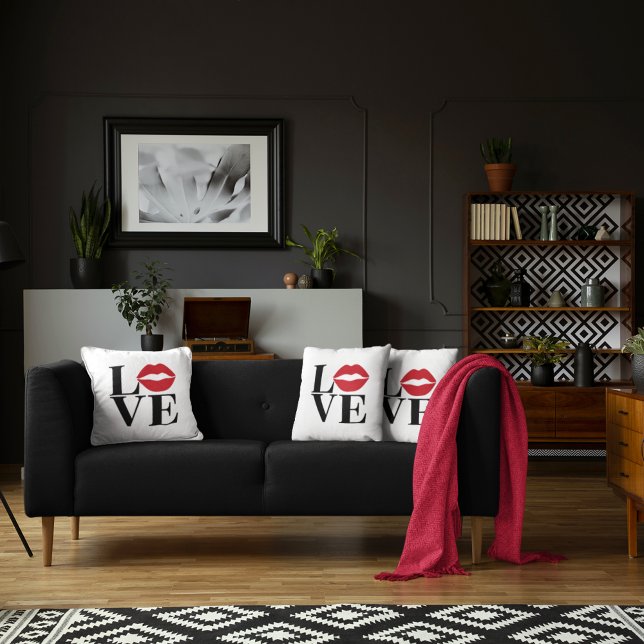 Kiss of Love Red Lips Edition Modern Sierkussen (Creator heeft geüpload)