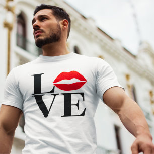 Kiss of Love Red Lips Vriend Modern T-Shirt