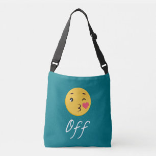 Kiss off Emogi Funny Sarcastic Humor Trendy Crossbody Tas
