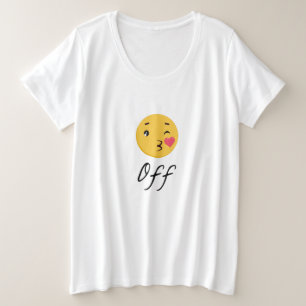 Kiss off Emoji Funny Trendy Popular Cute Grote Maat T-shirt