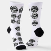 Kiss Pattern Crew Socks –  Lips Design for Women Sokken (Gebogen)