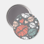 Kiss Print And Heart Pattern Magneet (Voorkant / Achterkant)