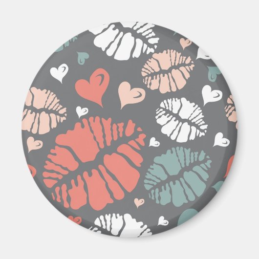 Kiss Print And Heart Pattern Magneet (Voorkant)