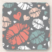 Kiss-printer en -hartpatroon bier onderzetter (Voorkant)