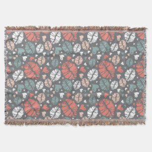 Kiss-printer en -hartpatroon deken